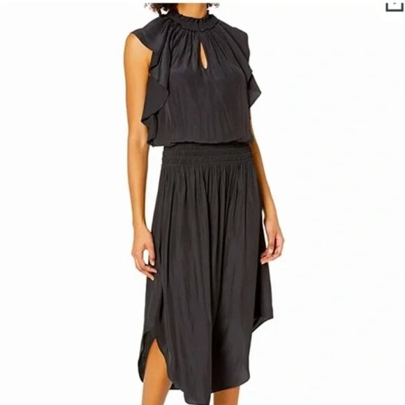 Ramy Brook Dresses & Skirts - New Ramy Brook Wren Flutter Sleeve Black Midi Cocktail Dress NWT Small